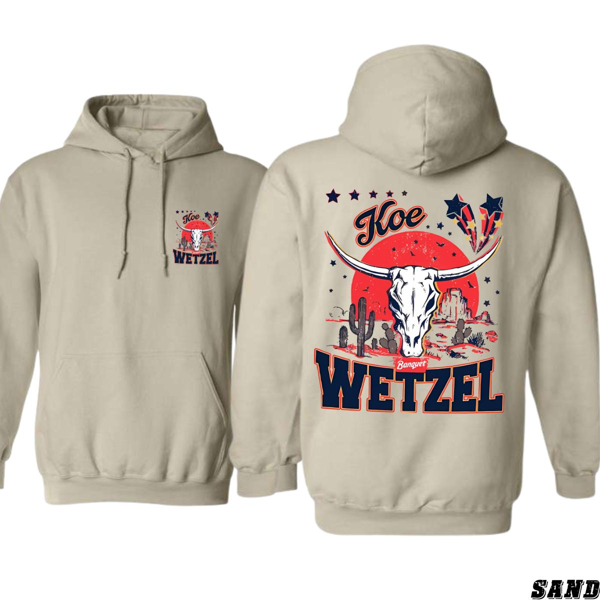 Kooe Wetzel Hoodie, Bold Western Skull Design, Country Music Fans, Casual Sweater, Street Life Style