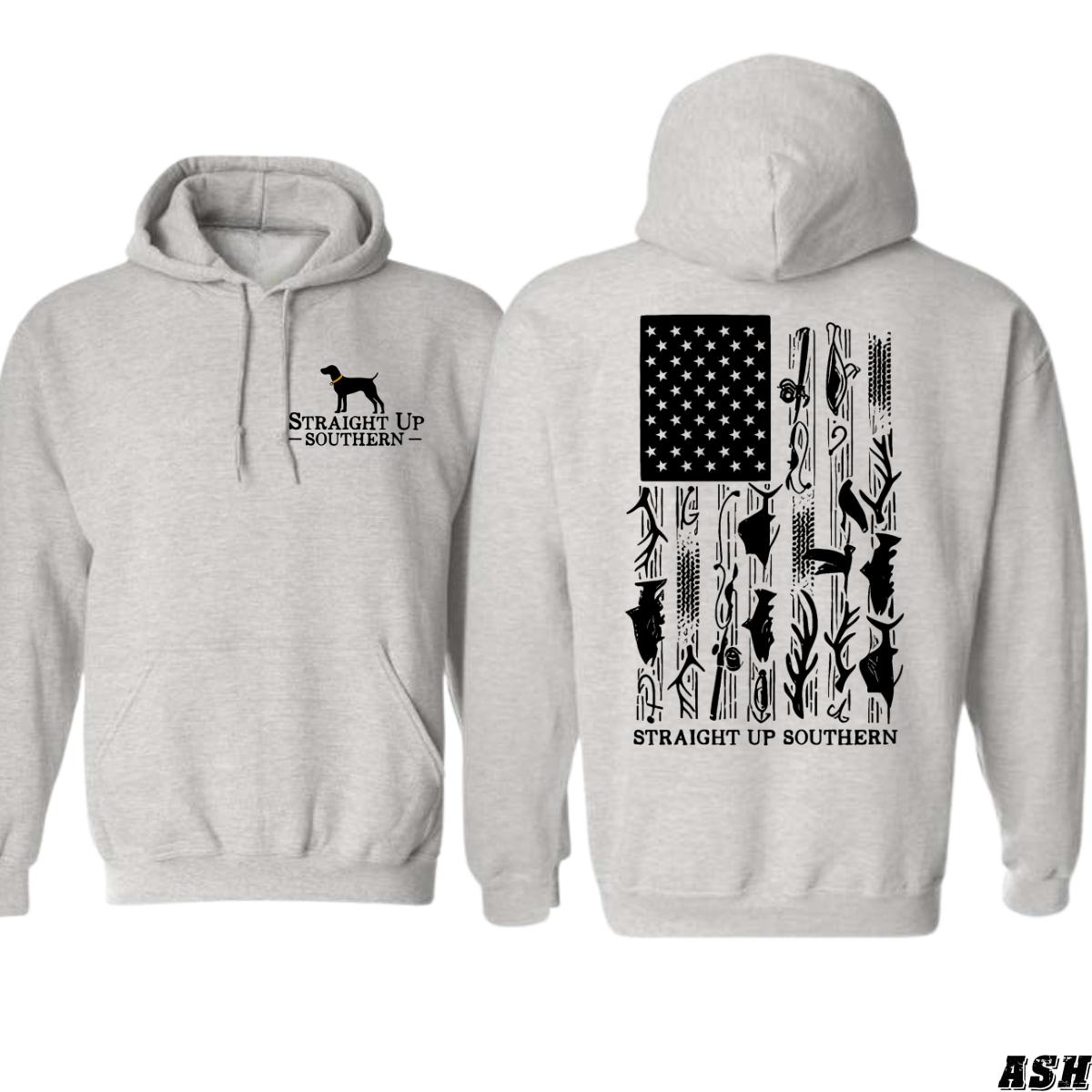 Straight Up Southern Hoodie, Patriotic American Flag Design, Perfect for Southern Pride, Ideal for Casual Comfort, Bold and Stylish, Unisex Hoodie for Men and Women , Winter Fashion