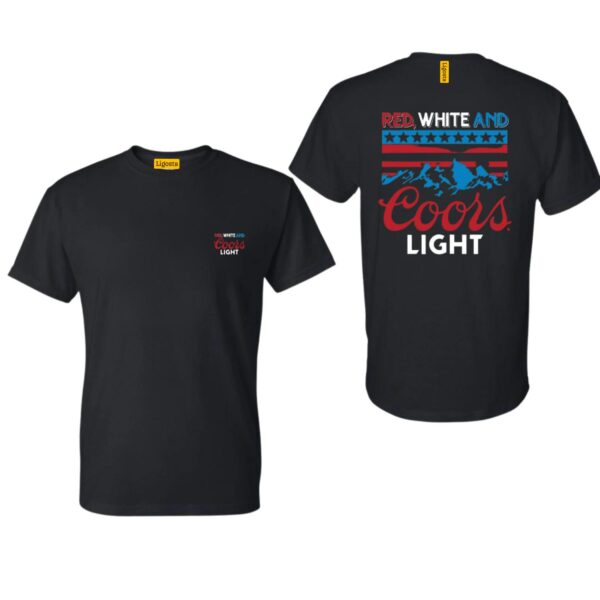 Coors Light TShirt, Red, White, and Blue Stars and Stripes Design with Iconic Mountain Logo, Perfect for Beer Lovers and Outdoor Enthusiasts, Cozy and Stylish Apparel to Celebrate Your Love, Street Life Style - Image 2