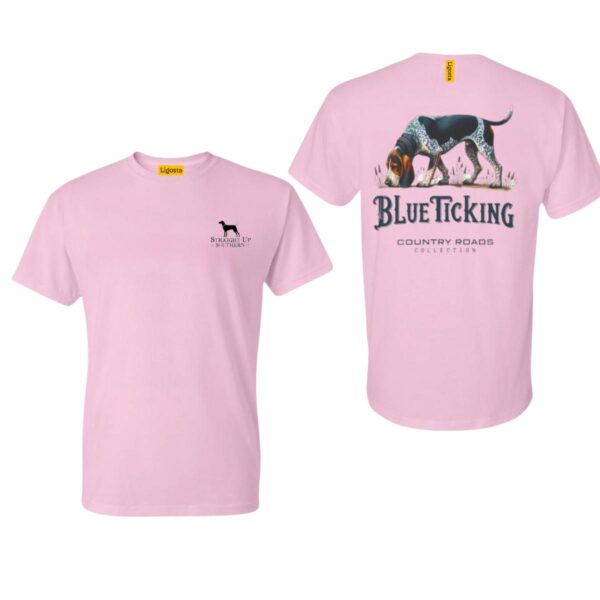 Blue Ticking TShirt, Country Roads Collection Hunting Dog Design, country boy clothing, Perfect for Outdoor Enthusiasts, Ideal for Casual Wear, Comfortable and Stylish, Street Life Style - Image 5