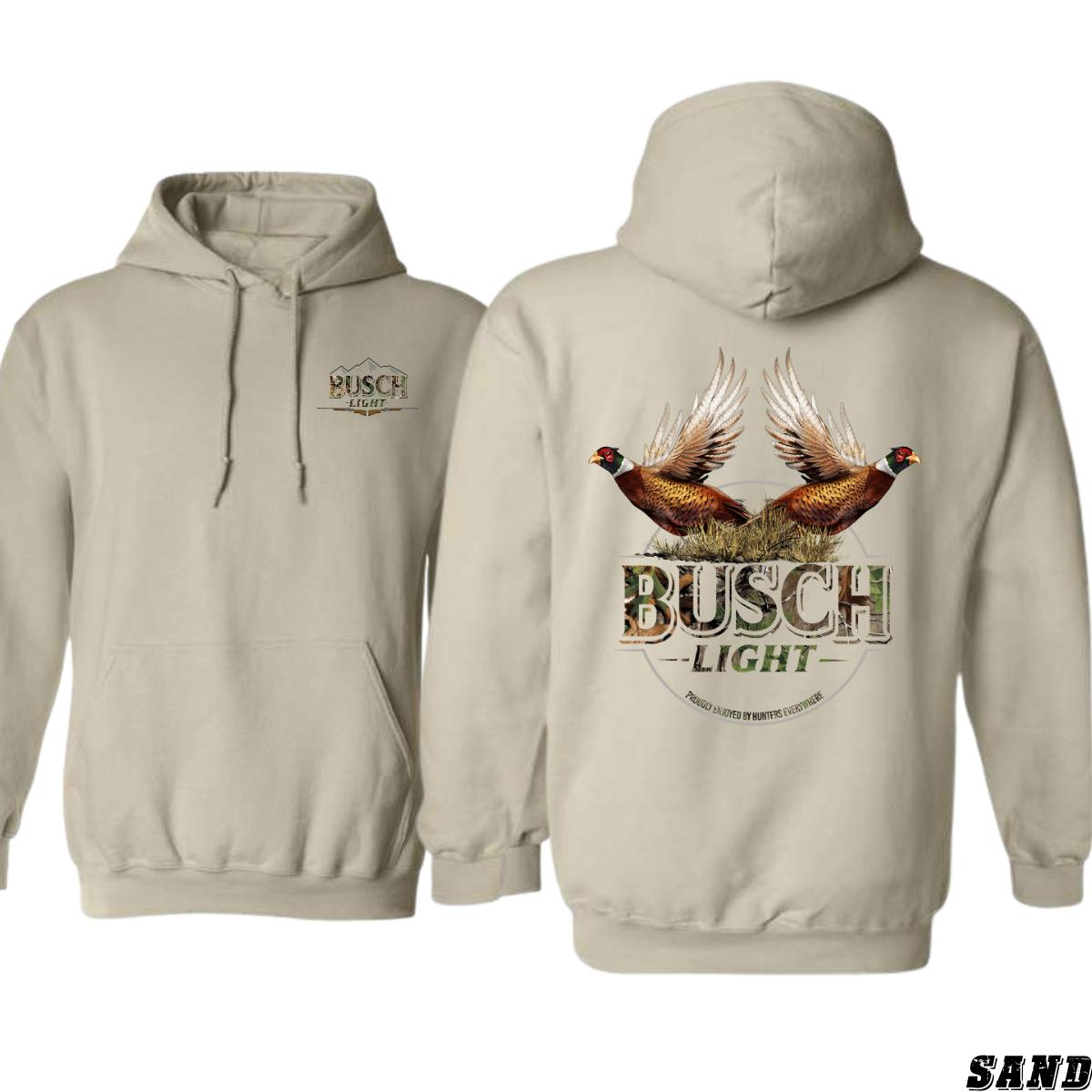 Busch iLight Hoodie, Pheasant Hunting Shirt, Trendy Hoodie for Men and Women , Hoodie Design