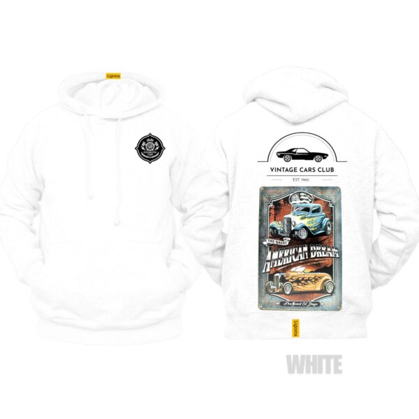 Ligosta Vintage, Cars Club Hoodie, Unisex Hoodie Featuring American Dream Hot Rod Graphic, Perfect For Classic Car Fans 20 - Image 3
