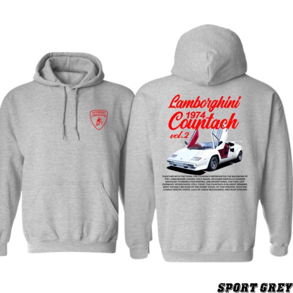 Lamborghini Countach 1974 Hoodie, Classic Car Enthusiast's Dream Apparel, Featuring Iconic Supercar Design, Perfect for Fans of Vintage Automobiles, High-Quality Unisex Hoodie for Style and Comfort , Winter Fashion - Image 3