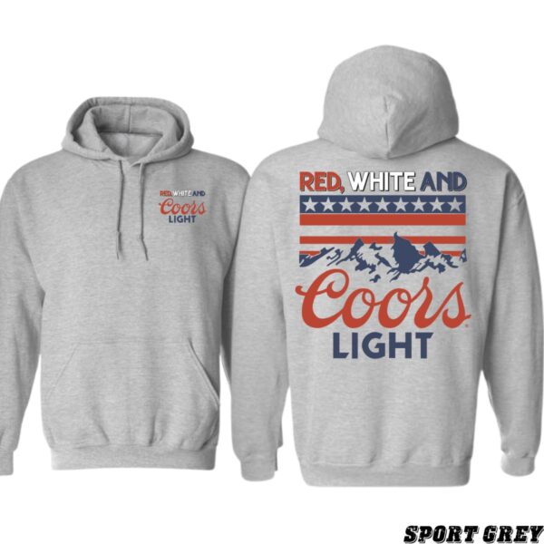 Coors Light Red, White, and Blue Design, Casual Wear Hoodie, Patriotic and Bold Style, Street Life Style, Menswear Sweaters, Street Life Style - Image 7