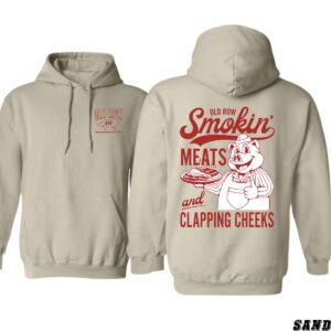 Old Row BBQ Smokin’ Meats Hoodie, Retro BBQ Enthusiast Graphic, Fun and Quirky Pig Design, Perfect for Grill Masters and Meat Lovers, Cozy Hoodie for Backyard Barbecues and Casual Wear, Unique Apparel for BBQ Fans   Tops, Street Life Style