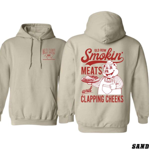 Old Row BBQ Smokin' Meats Hoodie, Retro BBQ Enthusiast Graphic, Fun and Quirky Pig Design, Perfect for Grill Masters and Meat Lovers, Cozy Hoodie for Backyard Barbecues and Casual Wear, Unique Apparel for BBQ Fans   Tops, Street Life Style