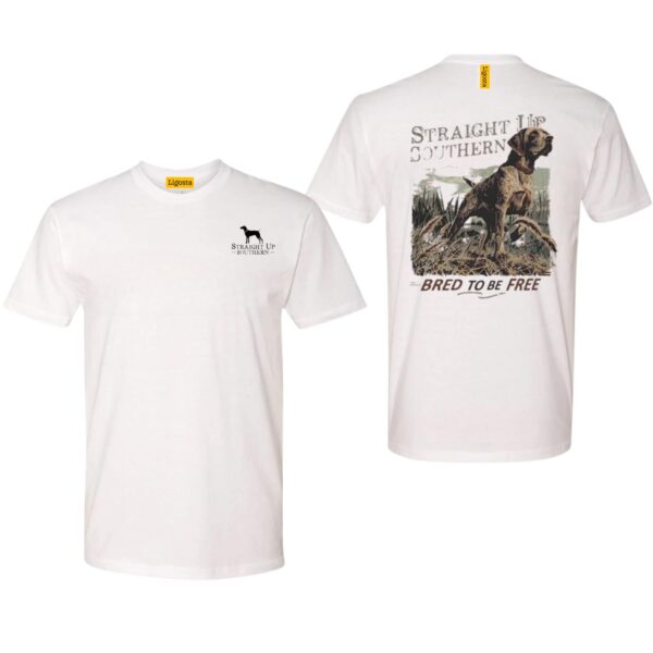 Straight Up Southern TShirt, Camo Country TShirts, Bred to be Free Hunting Dog Design, Country boy clothing, Ideal for Outdoor Enthusiasts, Comfortable and Durable, TShirt For Men, TShirt For Women, Street Life Style