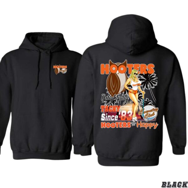 Hooters Delightfully Tacky Since '83 Black Unisex Hoodie, Perfect for Hooters Fans and Collectors , Street Life Style, Street Life Style - Image 3