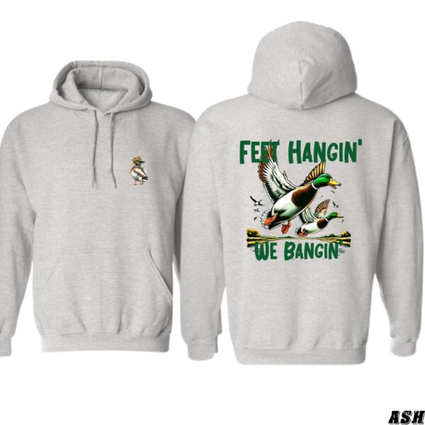 Feet Hangin' We Bangin' Hoodie, Bold Mallard Ducks Illustration Perfect for Outdoor Enthusiasts and Duck Hunters, Cozy and Stylish Hoodie for Nature Adventures , Winter Fashion - Image 5