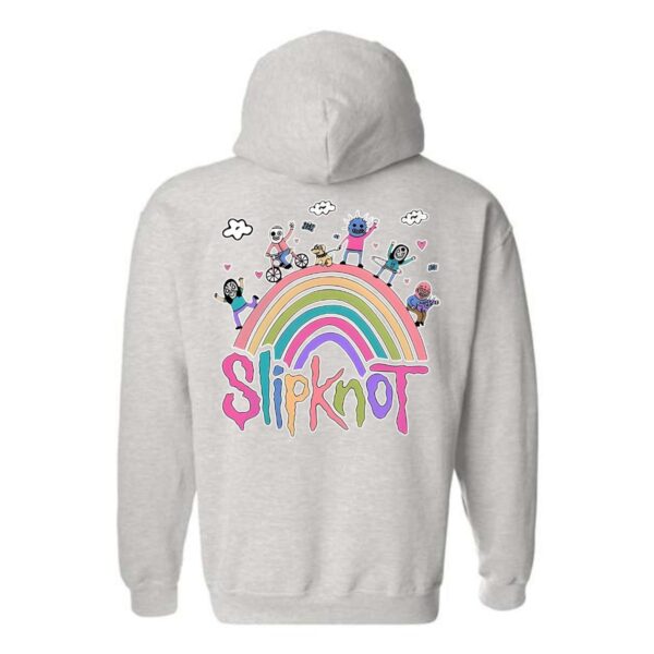 Slipknot Hoodie, Fun and Whimsical Rainbow Design, Perfect for Fans of the Band, Ideal for Casual Wear, Menswear Unisex - Image 2