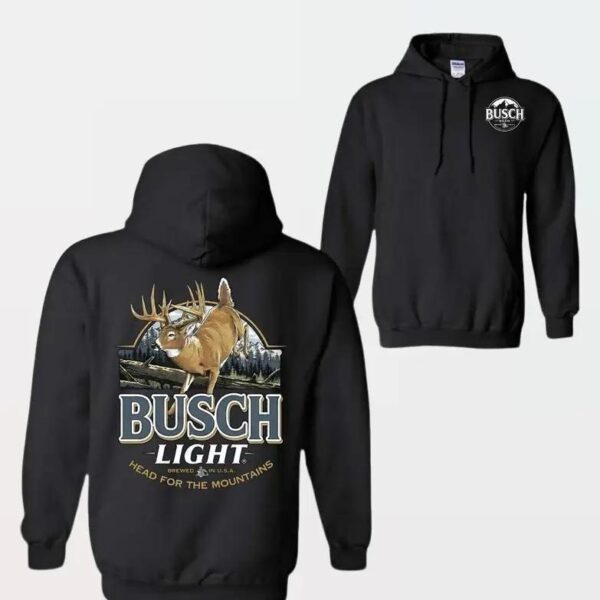 Busch Light Hoodie, Deer and Mountain Design, Hoodies For Country Girls, Ideal for Outdoor Enthusiasts, Comfortable and Warm, Perfect for Casual Wear and Hunting Fans Wo, Street Life Style - Image 2