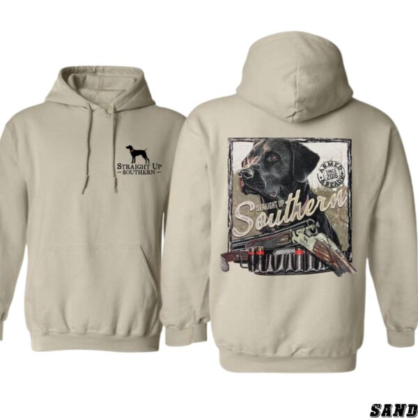 Straight Up Southern Hoodie, Hunting Dog and Shotgun Design, Perfect for Outdoor Enthusiasts and Dog Lovers, Comfortable and Durable Camo Country Hoodies, Ideal for Men and Women, High-Quality Material. , Winter Fashion