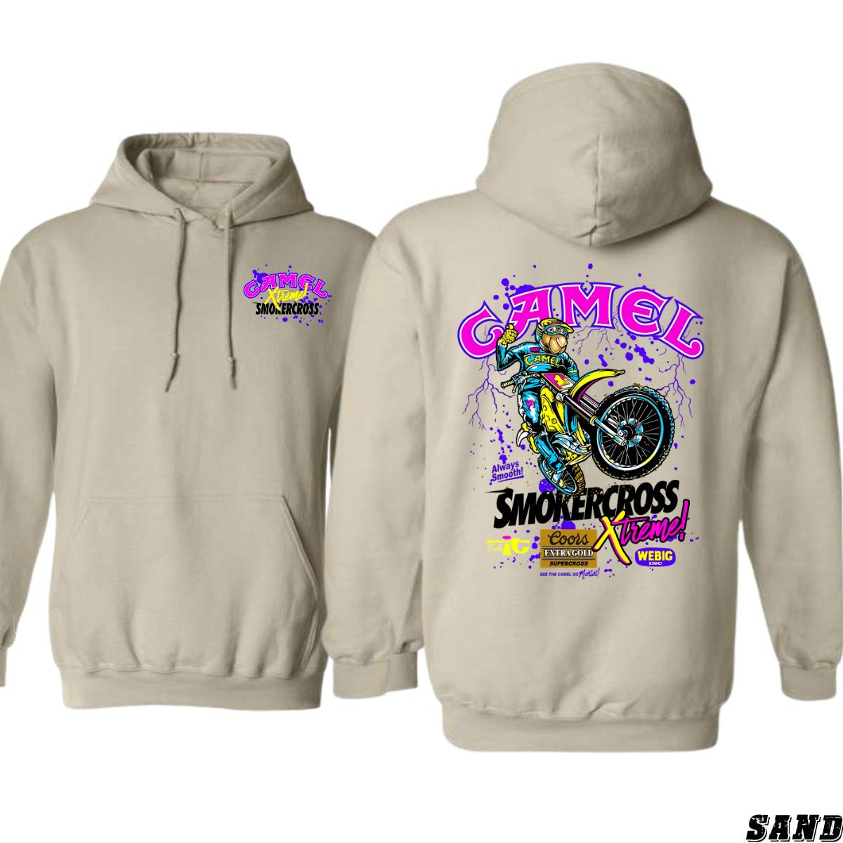 Camel Smokercross Xtreme Hoodie, Vintage Racing Design, Camel Racing Sweatshirt, Off-Road Biker Apparel Wo, Street Life Style
