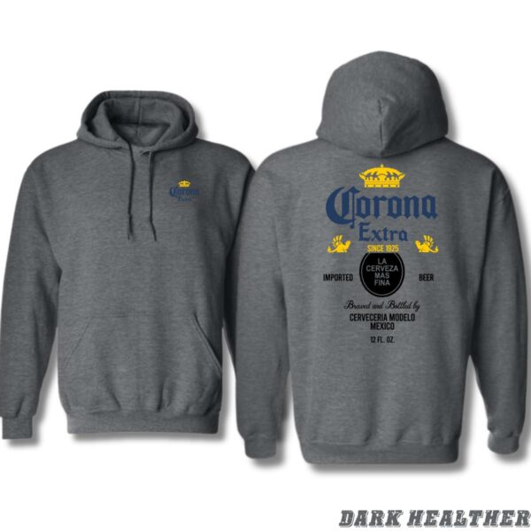 Corona Extra Hoodie, Beer Label Design Shirt, Trendy Hoodie for Men and Women , Hoodie Design - Image 2