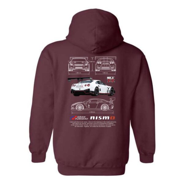 "Nismo GT-R Gran Turismo" Hoodie, Car Enthusiast's Dream Design , Hoodie Design - Image 5