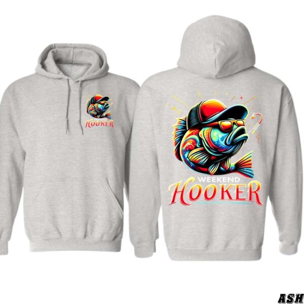 Weekend Hooker Hoodie, Vibrant Fishing Design, Perfect for Anglers and Weekend Warriors, Menswear Sweaters, Street Life Style - Image 2