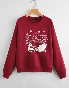 Pullover mit sehr tief angesetzter Schulterpartie, Weihnachten & Buchstaben Grafik queqweqweqweqweqweqwequeqweqweqweqweqweqweqwewqeqweqweqweqweqweqw
