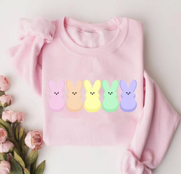Peep My TShirt - Sweatshirt - Hoodie, 2025 Easter, Candy Peeps, Egg Hunt, Christian Spring, Eggs And Bunnies, Pastel Easter, Rainbow Easter - Image 5