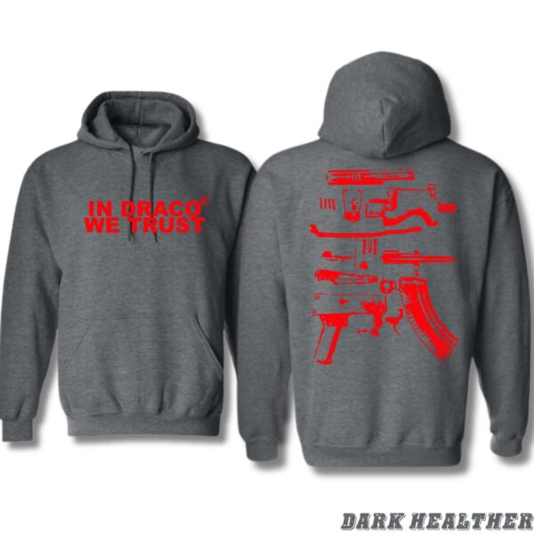 In Draco We Trust Hoodie, Red Gunn Parts Design Shirt, Trendy Hoodie for Men and Women , Street Life Style, Street Life Style - Image 2