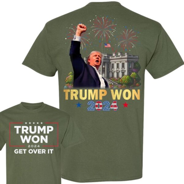 Trump Won 2024 President 47th Of White House T-Shirt, Trump Won Get Over It 2024 T-Shirt, Wins Inauguration 47, US President 2025 Election Shirt - Image 3
