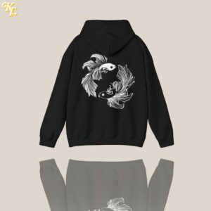 Chibi x Betta Fish Hoodie “Shinyuu” Anime Inspired Womens Mens Unisex Clothing Gojo Geto JJK Casual Crewneck Graphic Menswear Cotton Fabric