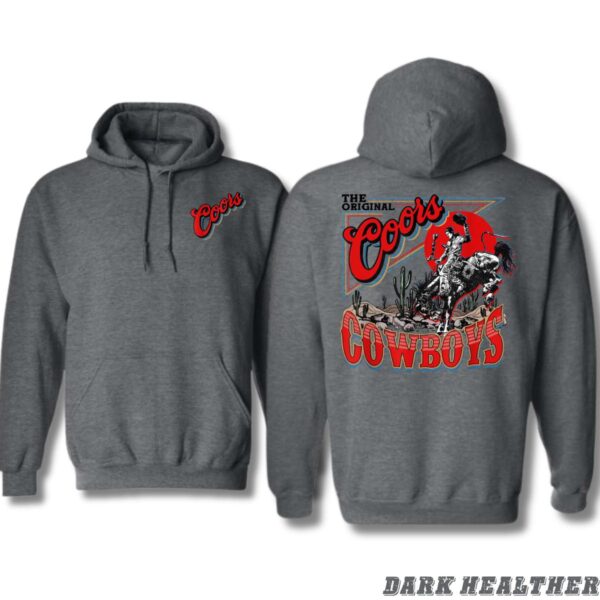 Coors "Cowboys Rodeo" Black Unisex Hoodie, Perfect for Western Enthusiasts and Casual Wear coors cowboy , Hoodie Design - Image 9