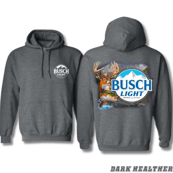Busch Light Hoodie - Classic Outdoor Sports Design Featuring Deer and Fish Graphics, Unisex Hoodie for Everyday Comfort Menswear - Image 5