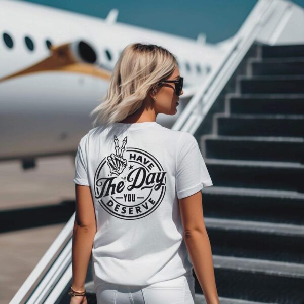 Have the day you deserve Shirt, Peace sign skeleton, Funny Karmma, Snarky Icon, Funny Skeleton, Street Swear Style