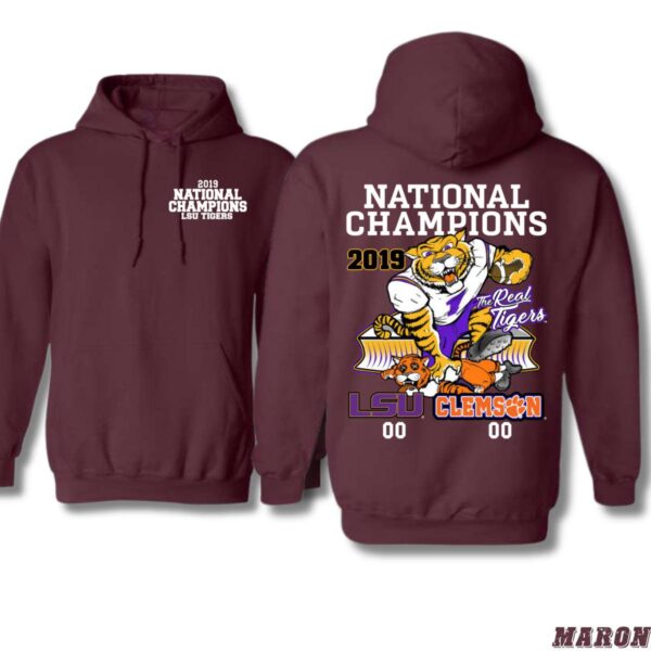2019 National Champions LSU Tigers Hoodie, Celebrate Victory with Iconic Tiger Design, Sweatshirt Tops, Sweatshirt Tops, Street Life Style - Image 4