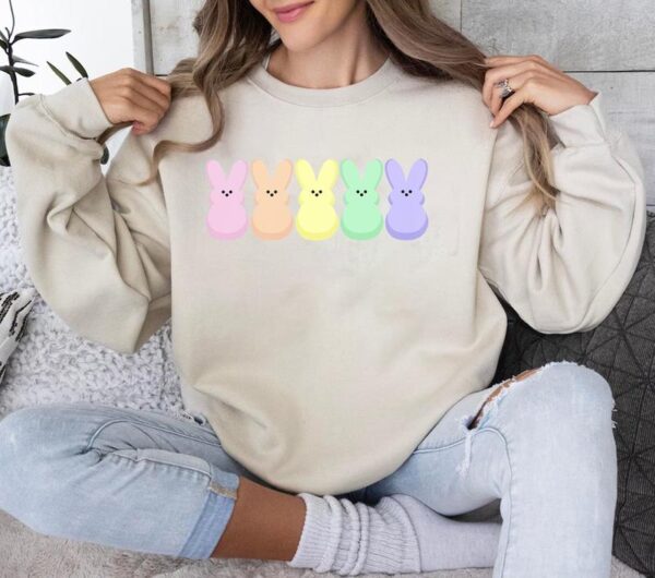 Peep My TShirt - Sweatshirt - Hoodie, 2025 Easter, Candy Peeps, Egg Hunt, Christian Spring, Eggs And Bunnies, Pastel Easter, Rainbow Easter - Image 3