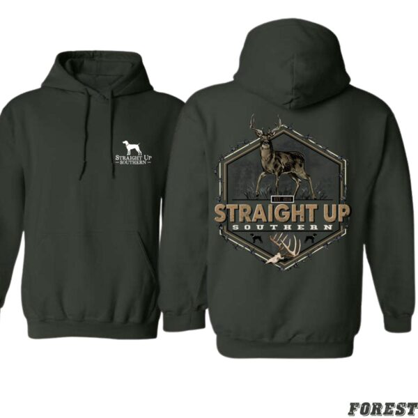 Straight Up Southern Hoodie, Rustic Deer Design, CountryBoy Clothing, Perfect for Outdoor Enthusiasts, Comfortable and Stylish, Ideal for Casual Wear and Nature Lovers , Winter Fashion - Image 3