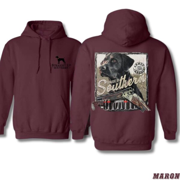 Straight Up Southern Hoodie, Hunting Dog and Shotgun Design, Perfect for Outdoor Enthusiasts and Dog Lovers, Comfortable and Durable Camo Country Hoodies, Ideal for Men and Women, High-Quality Material. , Winter Fashion - Image 2