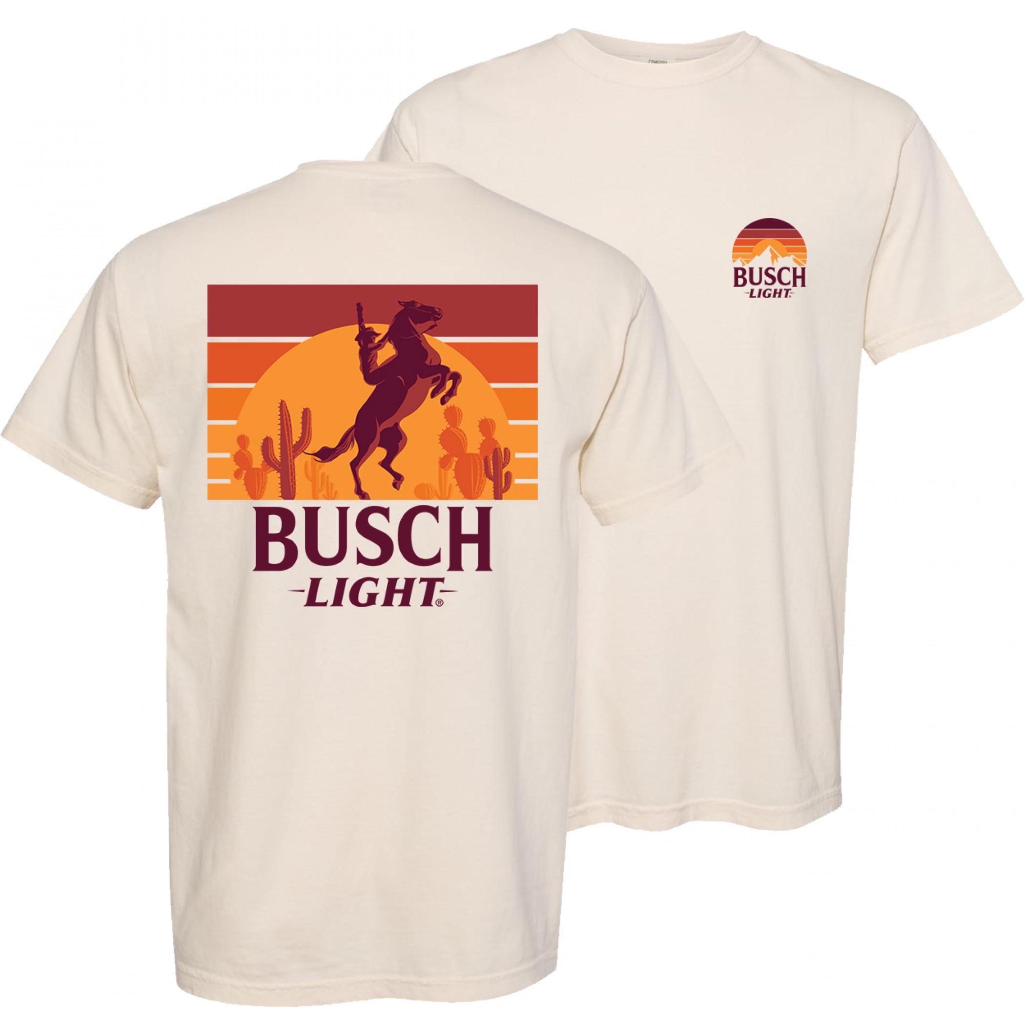 Busch Light T-Shirt – Cowboy Sunset Design Menswear Top Underwear Streetwear, Street LifeStyle, Trending T-Shirts, Comfortable T-Shirts