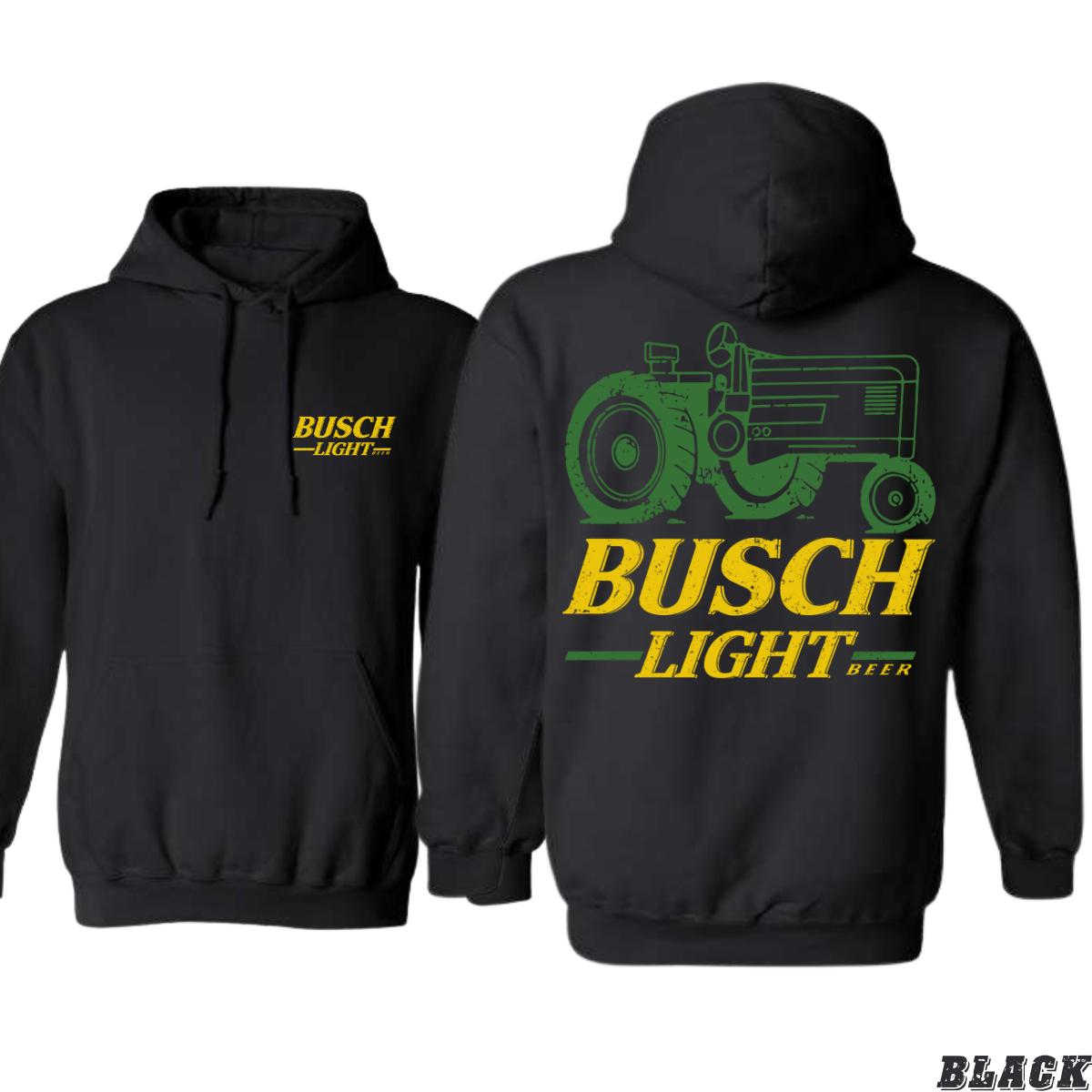 Busch iLight Hoodie, Tractor Design, Men’s Country Clothing, Perfect for Beer Lovers and Farmers, Ideal for Casual Wear, Comfortable and Stylish, Hoodie For Men, Hoodie For Women  Tops Underwear, Street Life Style