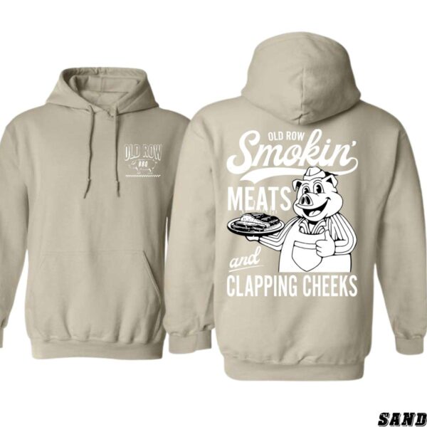 Old Row BBQ Smokin' Meats and Clapping Cheeks Black Unisex Hoodie, Ideal for BBQ Enthusiasts and Humor Lovers , Hoodie Design - Image 4