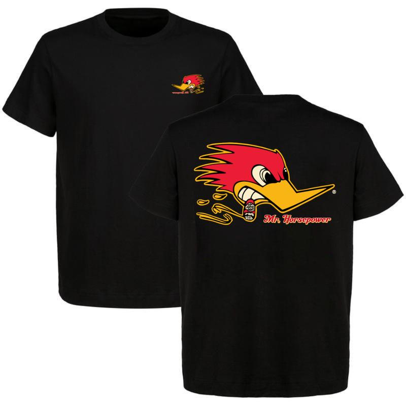 Mr. Horsepower Black Traditional Design T-Shirt Menswear Cotton