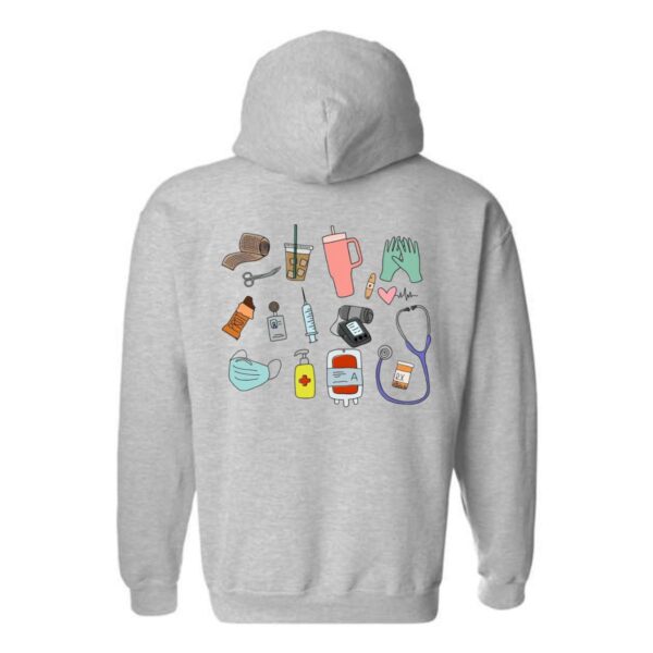 Medical Essentials Hoodie, Fun and Colorful Healthcare Design, Medical Professionals and Enthusiasts, Menswear Unisex, Street Life Style - Image 4