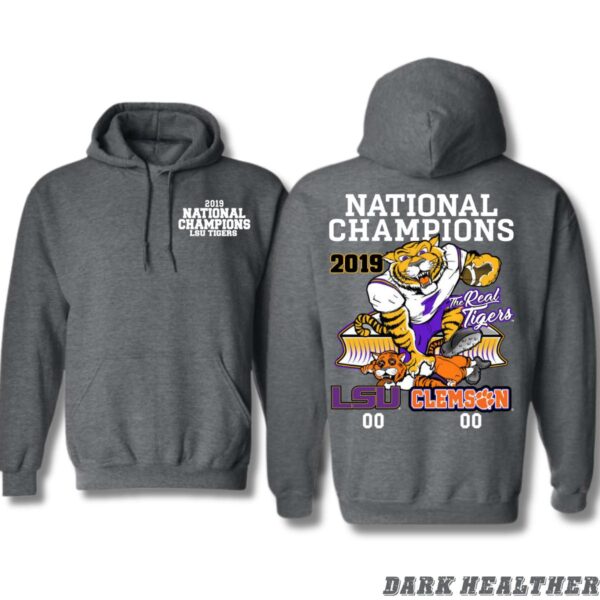 2019 National Champions LSU Tigers Hoodie, Celebrate Victory with Iconic Tiger Design, Sweatshirt Tops, Sweatshirt Tops, Street Life Style - Image 2