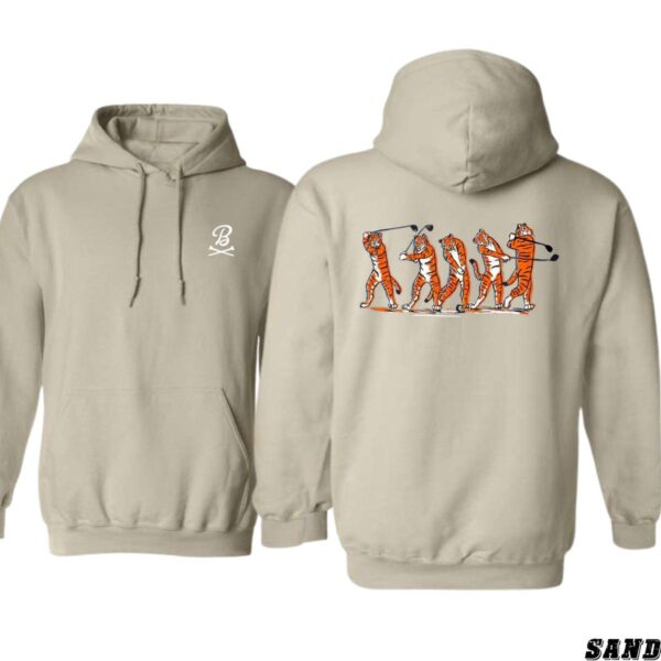 Tiger Evolution Golf Swing Hoodie Black, Stylish Unisex Hoodie for Golf Enthusiasts , Hoodie Design - Image 2