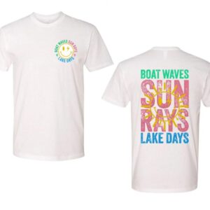 Boat Waves, Sun Rays, Retro Summer Sublimation Designs, Lake Days, Lake Hair Design, Comfort Colors Tee Cotton Top