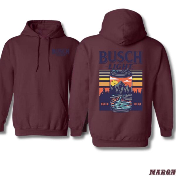 Busch iLight "Mountain Sunset Can" Unisex Hoodie, Ideal for Outdoor Adventures and Casual Outings , Hoodie Design - Image 6