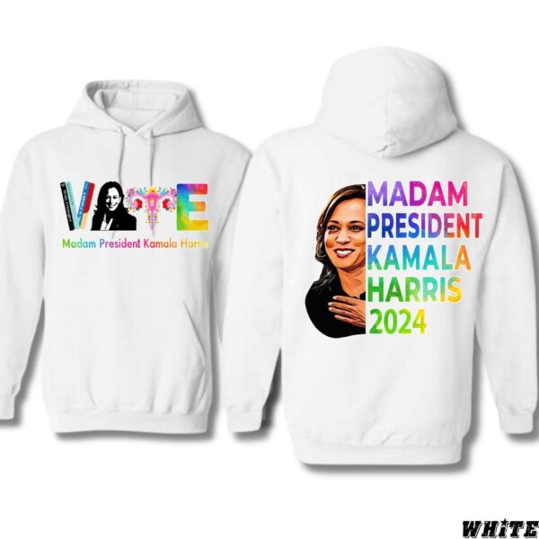 Madam President Kamala Harris Hoodie, Vibrant Vote and Campaign Design for 2024, Perfect for Supporters, Menswear Unisex, Street Life Style - Image 8