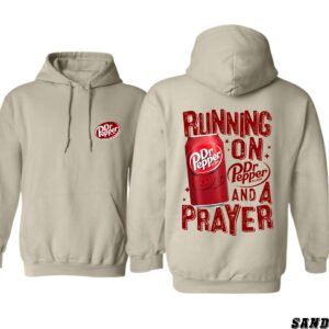 Dr Pepper Hoodie Sport Grey Graphic Hoodie Running on Dr Pepper and a Prayer Perfect for Soda Fans Cozy and Trendy Ideal for Everyday Wear Unique Gift for Beverage Enthusiasts , Winter Fashion