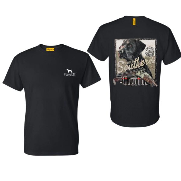 Straight Up Southern Shirt, Hunting Dog and Shotgun Design, Perfect for Outdoor Enthusiasts and Dog Lovers, Comfortable and Durable Camo Country Shirts, Ideal for Men and Women, High-Quality Material. - Image 2