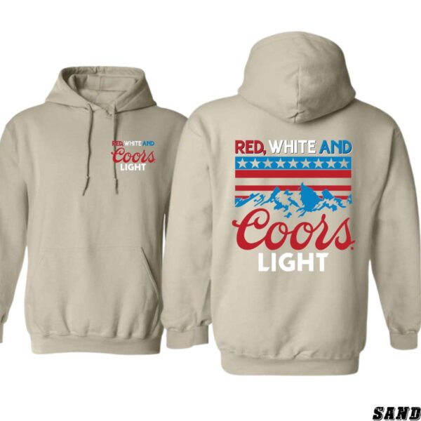 Coors Light Hoodie, Red, White, and Blue Stars and Stripes Design with Iconic Mountain Logo, Perfect for Beer Lovers and Outdoor Enthusiasts, Cozy and Stylish Apparel to Celebrate Your Love for Coors Light , Winter Fashion - Image 3