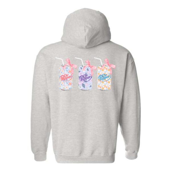 Dr. Pepper Hoodie, Trio Floral Can Design Shirt, Trendy Hoodie for Men and Women , Hoodie Design - Image 3