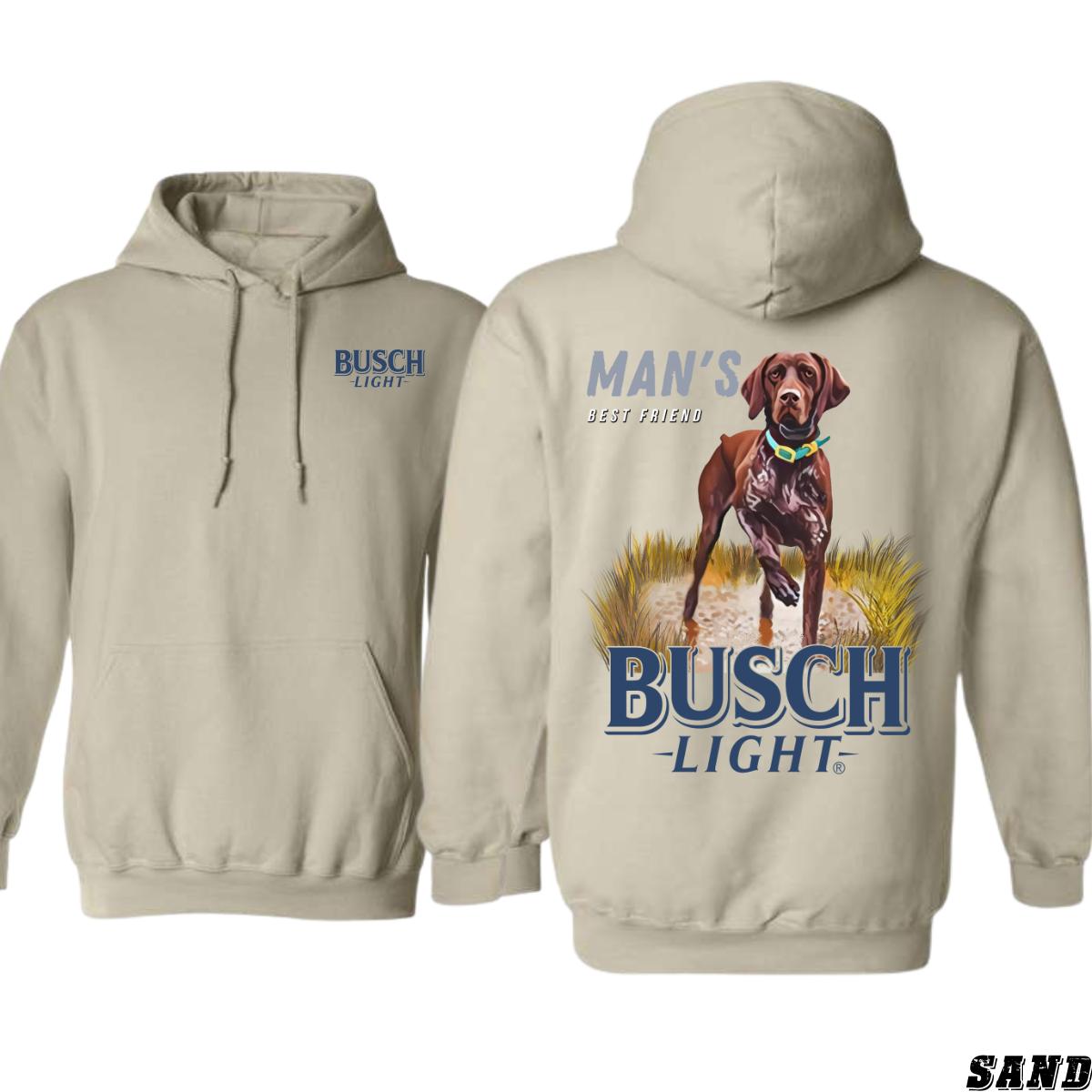 Busch iLight Hoodie, Man’s Best Friend Dog Design Shirt, Trendy Hoodie for Men and Women , Hoodie Design