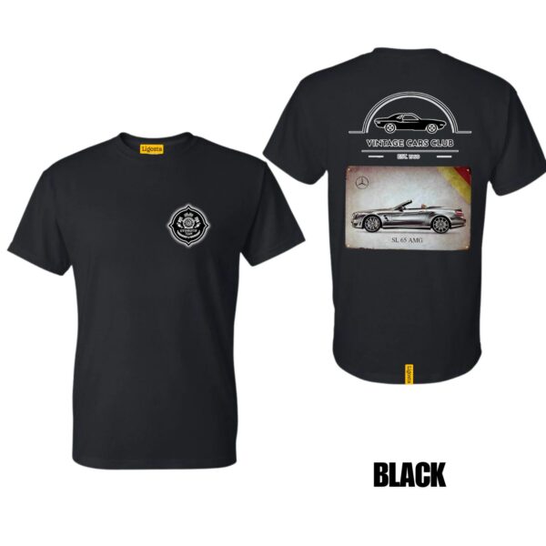 Ligosta Vintage, Cars Club Collection T-Shirt, Unisex T-Shirt Featuring Mercedes-Benz SL 65 AMG Graphic, Perfect For Luxury Car Fans 03