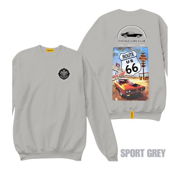 Ligosta Vintage, Cars Club Sweatshirt, Unisex Sweatshirt Featuring Route 66 Graphic, Perfect For Road Trip Enthusiasts 14 - Image 5