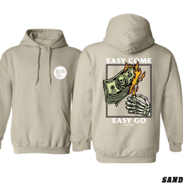 Rest Easy Hoodie, Easy Come Easy Go Skeleton Design, Ideal for Casual Wear, Comfortable and Stylish, Gift for Men, Gift for Women, Gift for You , Hoodie Design - Image 6